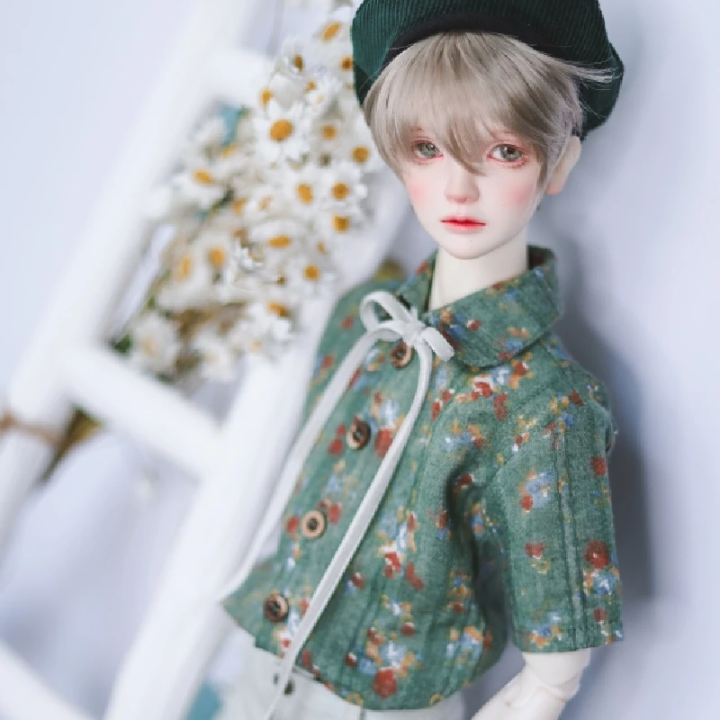 

BJD doll clothes suitable for 1/3 1/4 Popo68 size short sleeve shirt with ribbon doll accessory