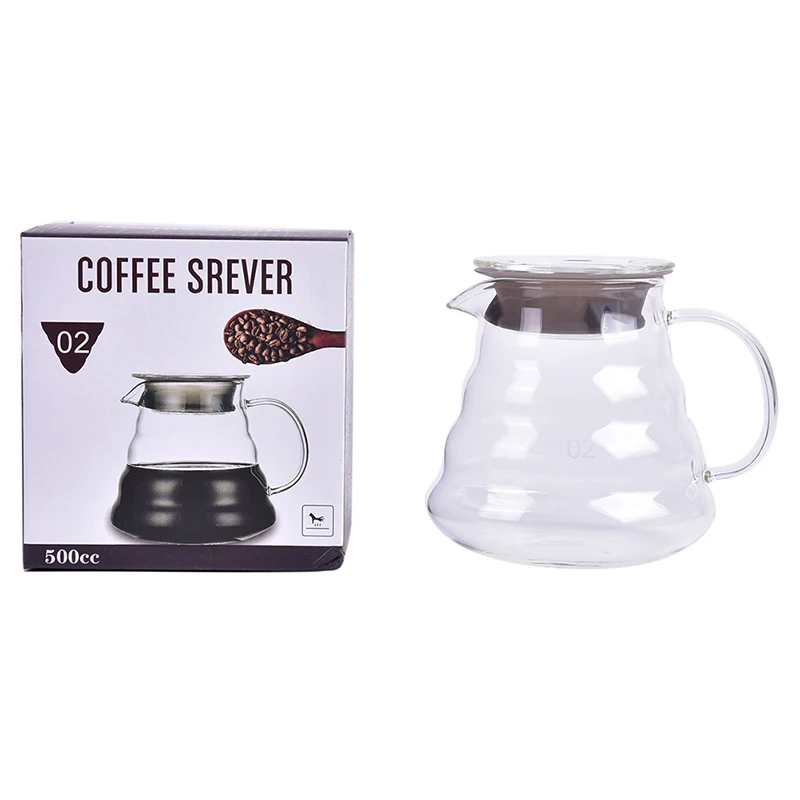 

1PC Glass Coffee Dripper Pot Set Wooden bracket Glass Filter Reusable Coffee Filter