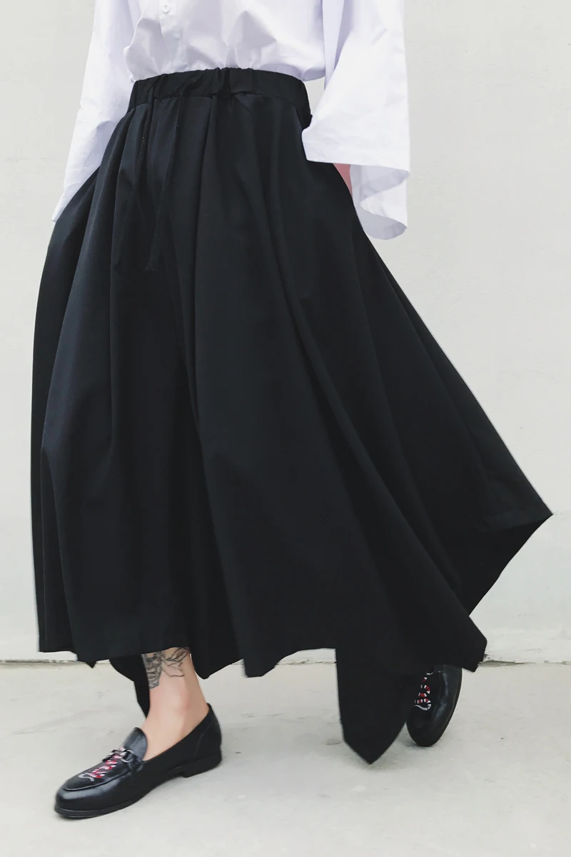 Мужская юбка с широкими штанинами простые расклешенные брюки широкой юбкой