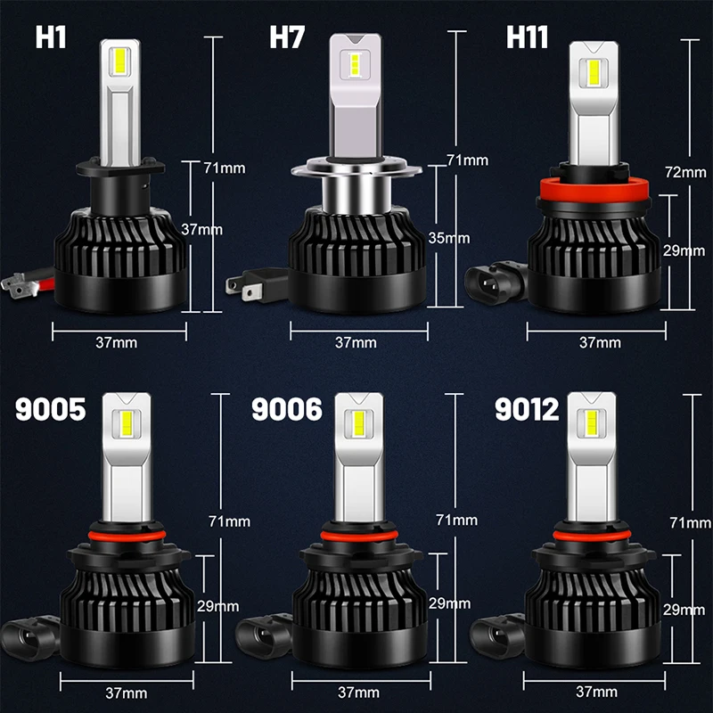 

Lamp H1 Led H7 H4 H11 9012 Hir2 Car Bulbs 12V Hb3 9005 Hb4 9006 Light For Auto H8 H9 Headlight 25000Lm 6500K Moto Csp Bullvision