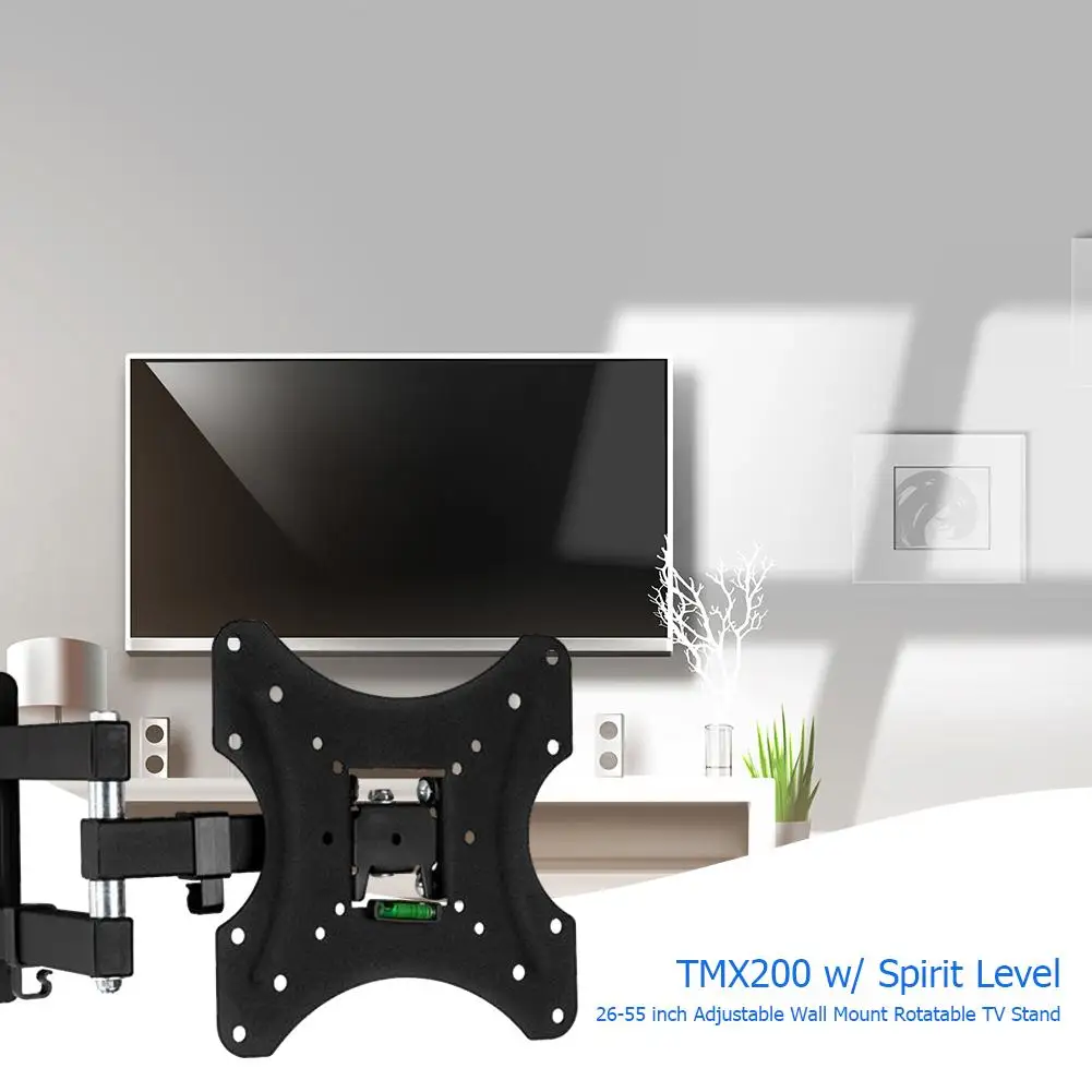 

26-55 inch Fashion Adjustable TV Wall Mount Bracket Rotatable TV Stand TMX200 with Spirit Level for LCD LED Monitor Flat Panel