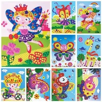 3d eva children puzzle diy foam mosaic crystal stickers art cartoon creative educational toys for kid 12 background style select