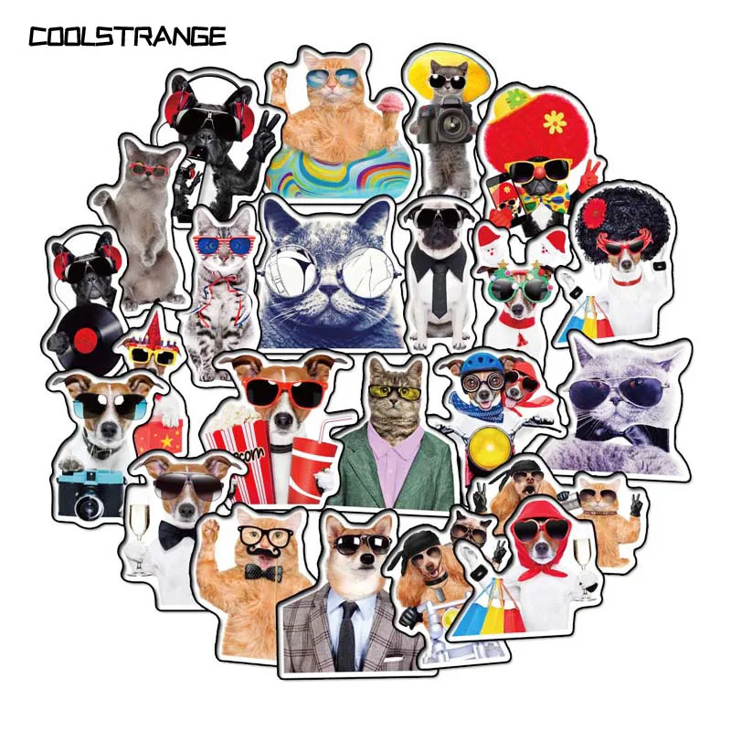 38 шт./упак. забавные мультяшные животные граффити кошки и собаки наклейки игрушки