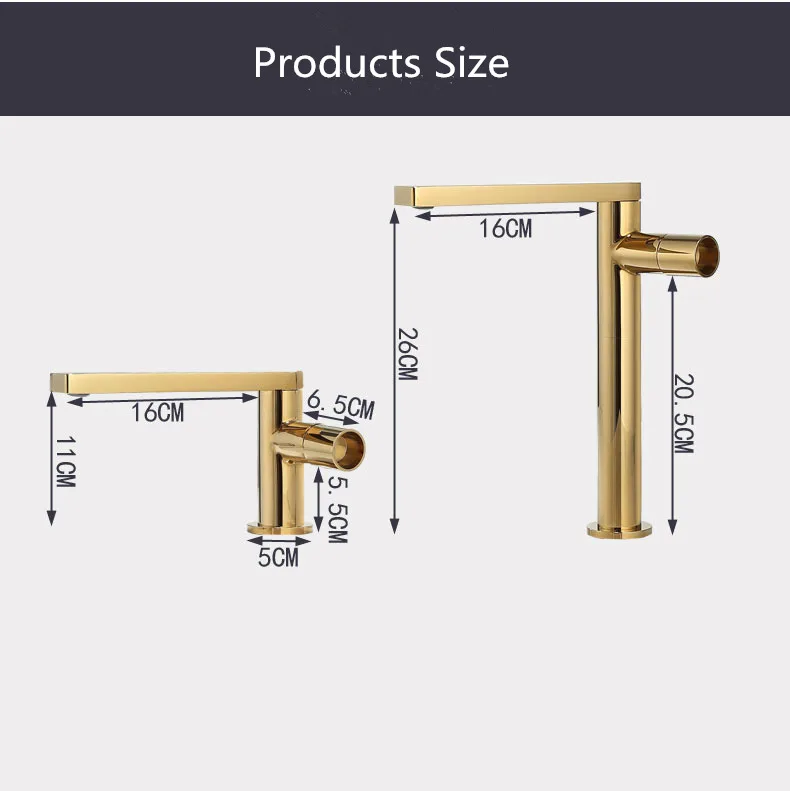 

Bathroom Faucet Single handle Basin Mixer Tap Hot and Cold Water Faucet Brass Sink Water Crane New ArrivalsBasin Faucet Gold