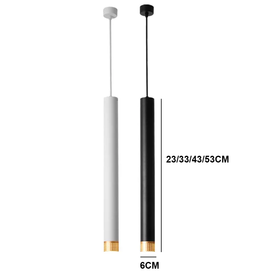 

Modern Hollow Long Tube LED Cord Pendant Lamps Restaurant Kitchen Island Dining Room Pendant Lights Shop Counter Hanging Light