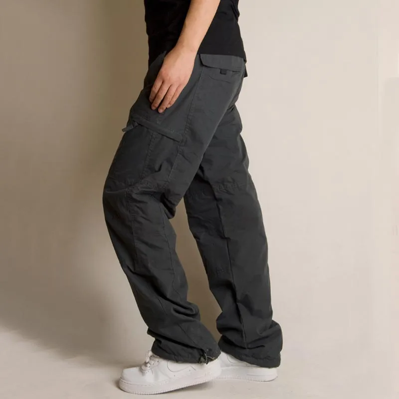 

Loose Sport Trousers Male Casual Warm Sweatpants Cargo Pants New Winter Men Pants Thick Fleece Joggers Multi Pocket