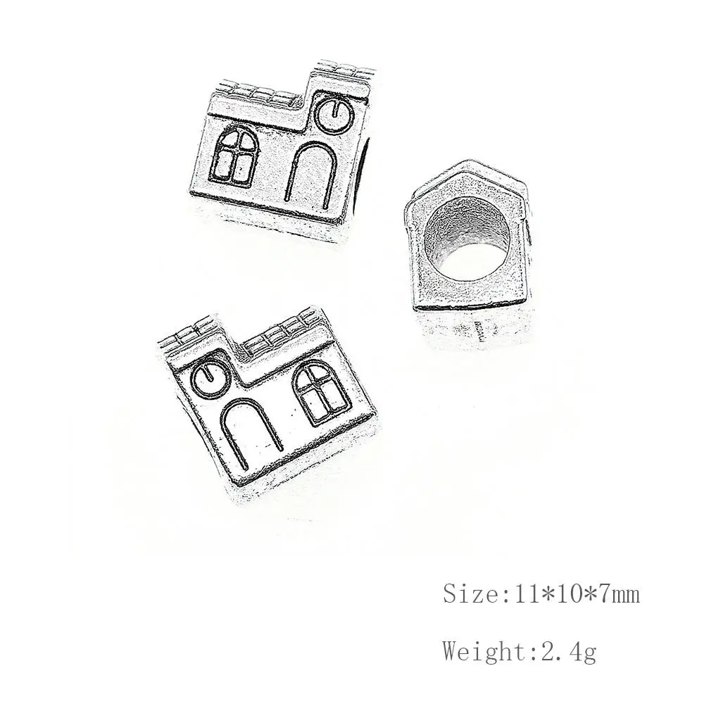

Malzahar 12 Pieces House European Big Hole Beads Jewelry Findings Components Handmade Gifts Crafts