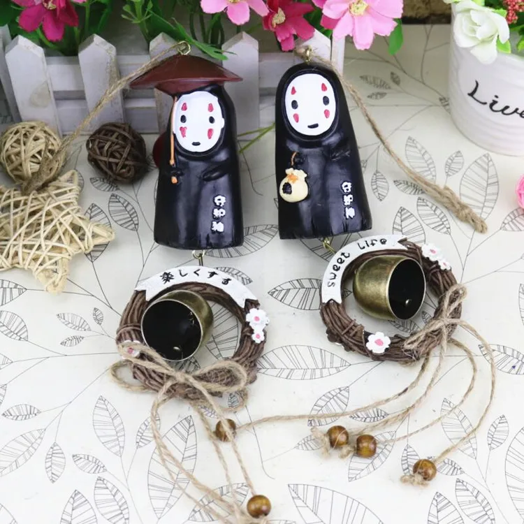 

Japanese No Face Male Wind Bell Double-sided Guardians Pray For God Resin Home Decorations Gifts for Students Girls Decor Room