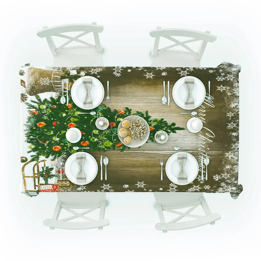 Рождественская скатерть Европейский Рождественский принт прямоугольная