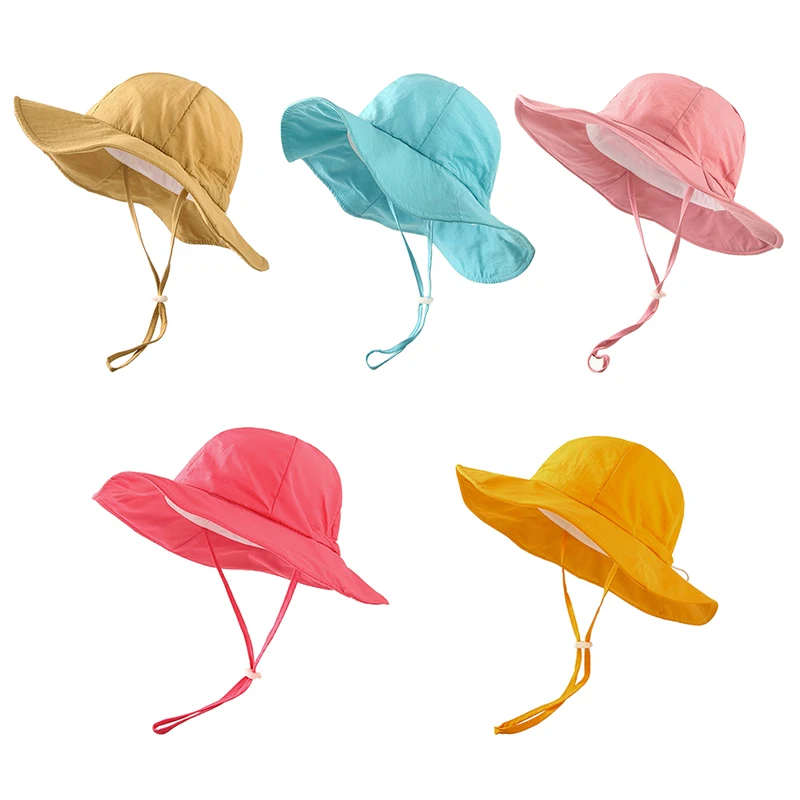 

2-8T Kids Sun Hat Baby Toddler Kids 50+ UPF Sun Protective Wide Brim Bucket Hat