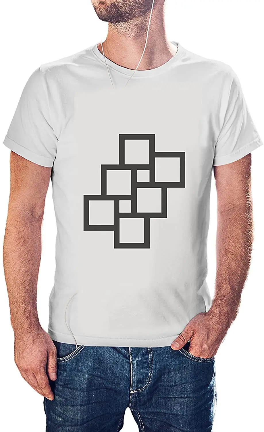 

New Arrivals 2020 Summer Geometry Pictures Cool Modern Men Short Sleeve Breathable Cotton T-Shirt