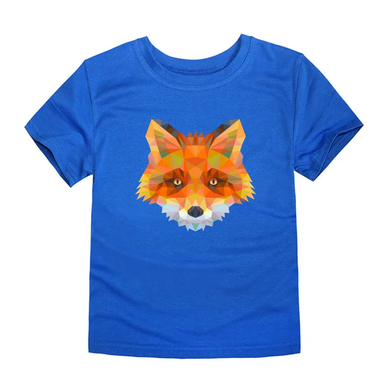 Детская Хлопковая футболка с 3D-принтом лисы летняя для мальчиков рубашки детская