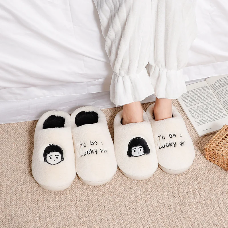 New Winter Cotton Slippers Ladies Thick Bottom Non-Slip Plush Indoor Warmth Couple Winter OutdoorCottonSlippers ForMenAnd Women