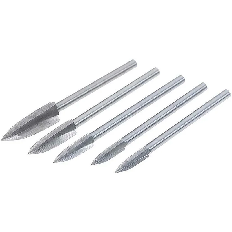 

High Quality 5PCS/Set Stainless Steel Wood Carving Engraving Drill Bit Milling Root Chisel Tool Hot Sale