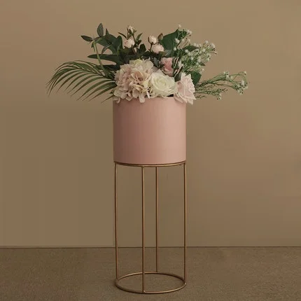 large pink B Скандинавские современные металлические кронштейн из кованого железа цветочные горшки напольные Цветочные подставки Цветочные украшения гостиной домашние украшения искусственные - Цвет: large pink B