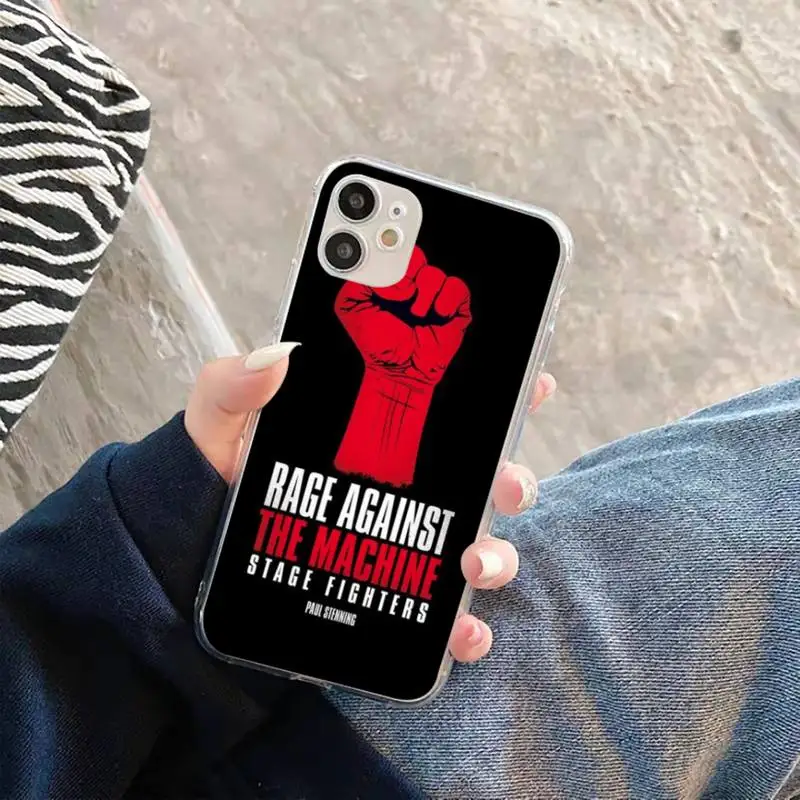 

Rage Against The Machine Phone Cases Transparent soft For iphone 5 5s 5c se 6 6s 7 8 11 12 plus mini x xs xr pro max