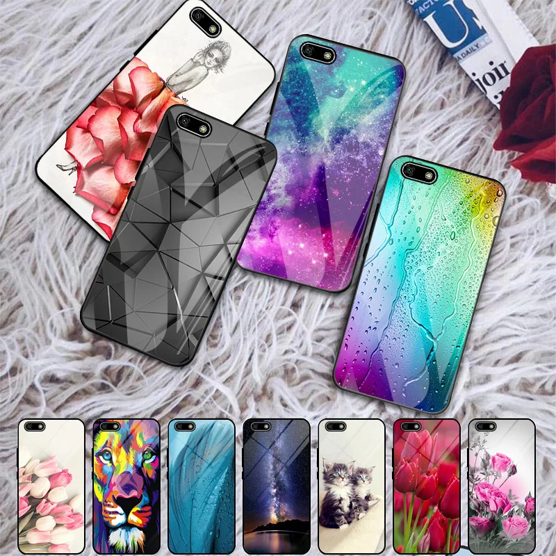 Tempered Glass Case For Huawei Y5 2018 Cases Fundas On Huawei Y5 2019 Y5p Cover For Huawei Y5 Prime 2018 2019 Shell Capa