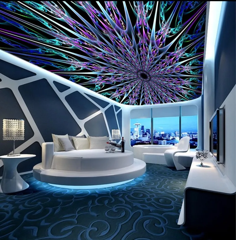 3d потолочные фрески обои фантазия красивые блики искусство потолок фон|Обои| |