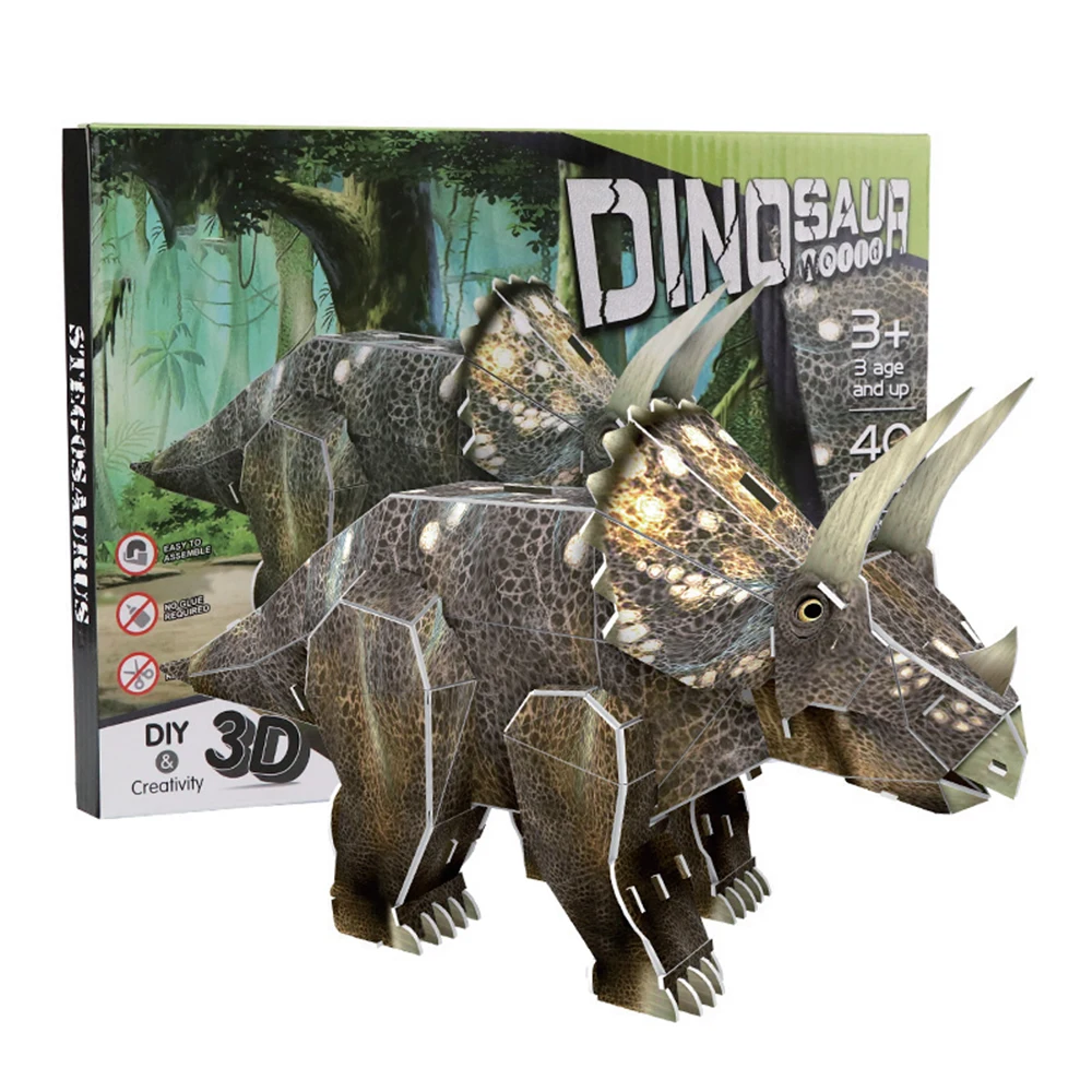 Dinosaur 3D Puzzle Three-dimensional Educational Learning Toys For Boys Kids Assembly Model Desk Decoration | Игрушки и хобби