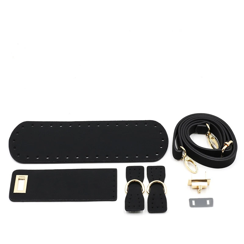 5 Pcs/Set Artificial Leather Shoulder Bag Replacement Sewing Accessories for DIY Hand-Woven Crocheting Handbag Projects Making