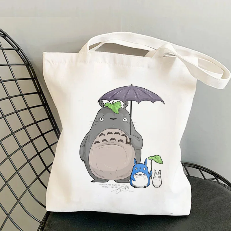 

Сумка для покупок Totoro, Экологически чистая холщовая многоразовая Сумочка, складные чемоданчики