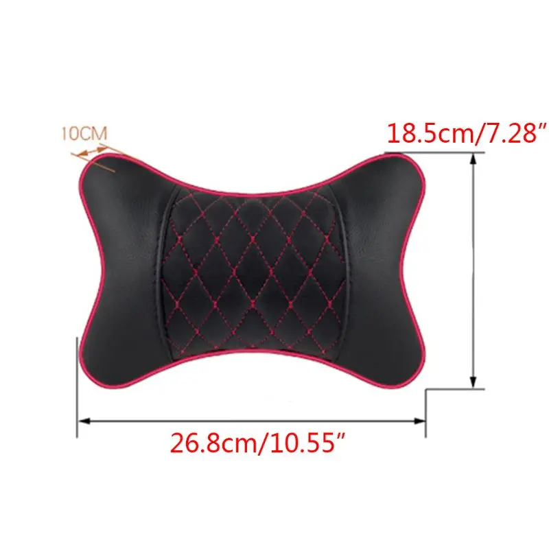 

2pcs Artificial Leather Car Pillow Protection Neck Car Headrest Comfortable