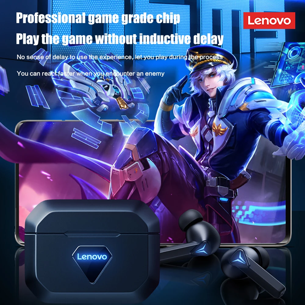 Игровые наушники Lenovo GM6 TWS Bluetooth 5 0 гарнитура с зарядным боксом Беспроводные