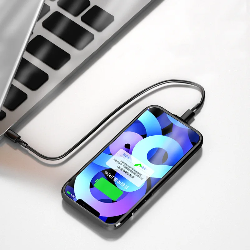 Для iPhone 12 Pro Max 10000 мАч силиконовый корпус аккумулятора Power Bank зарядное устройство