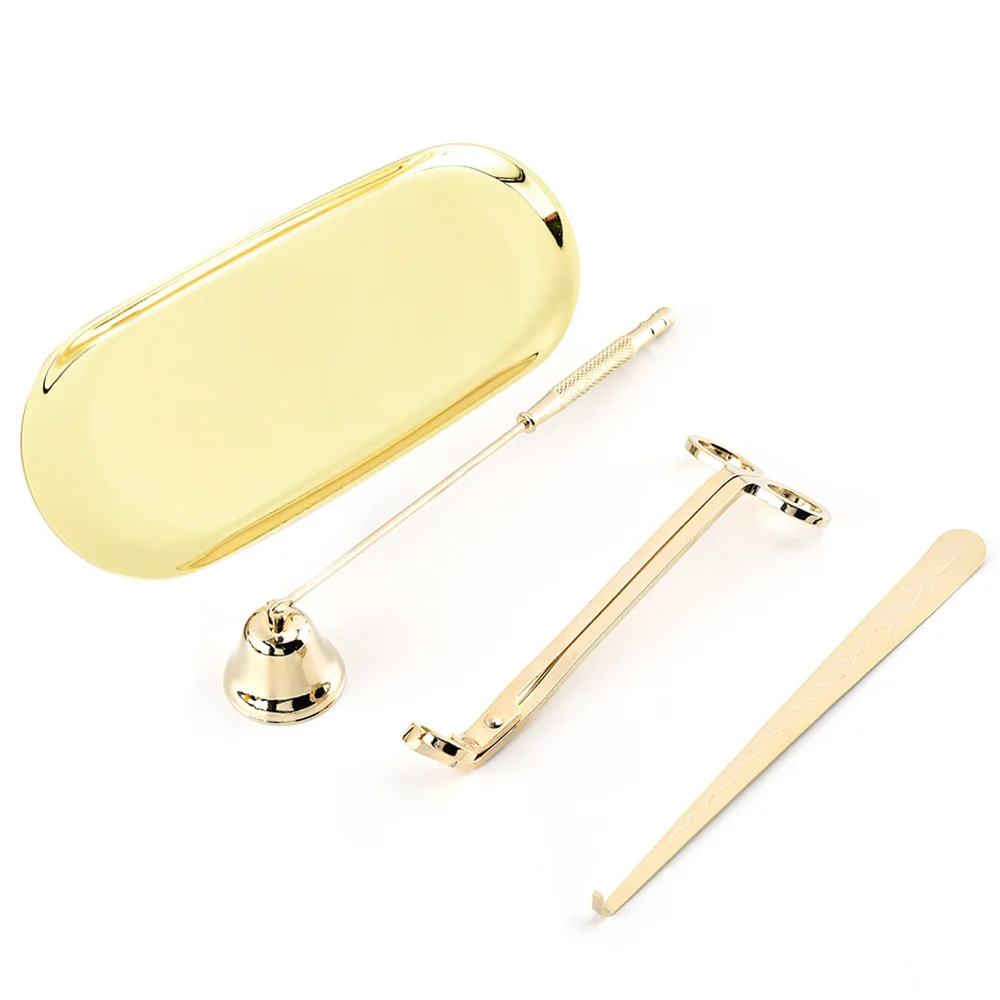 

New 4Pcs Candle Accessory Kits Trimmer Candle Wick Storage Plate Candle Care Tools Christmas Village Decor Candle Lovers Wedding