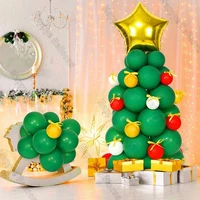 138pcs xmas party balloons decor retro dark green matte red ballon garland kit diy christmas tree decorations for home new year