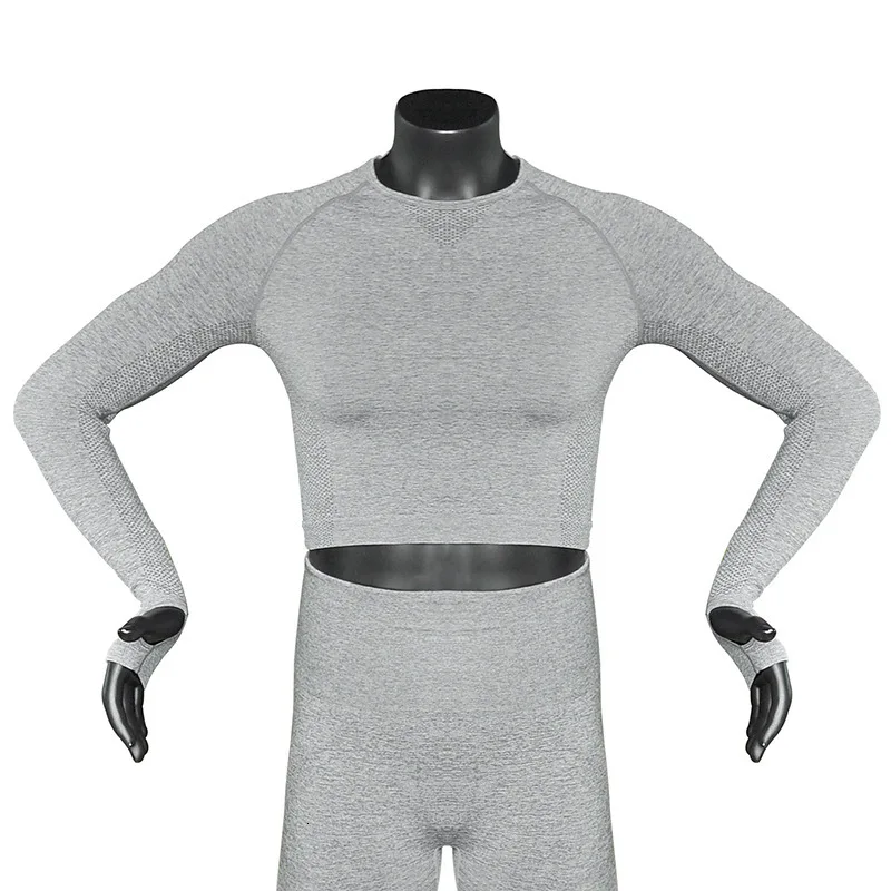 light grey top NCLAGEN одежда для спортзала, женские штаны для йоги, дышащие, быстросохнущие, высокая талия, бесшовная высокая эластичность, леггинсы - Цвет: light grey top