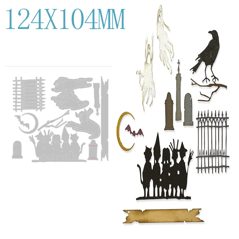 

Halloween Crow Metal Cutting Dies DIY Scrapbooking Craft Paper Card Embossing Knife Mold Dies Scrapbooking New Arrival