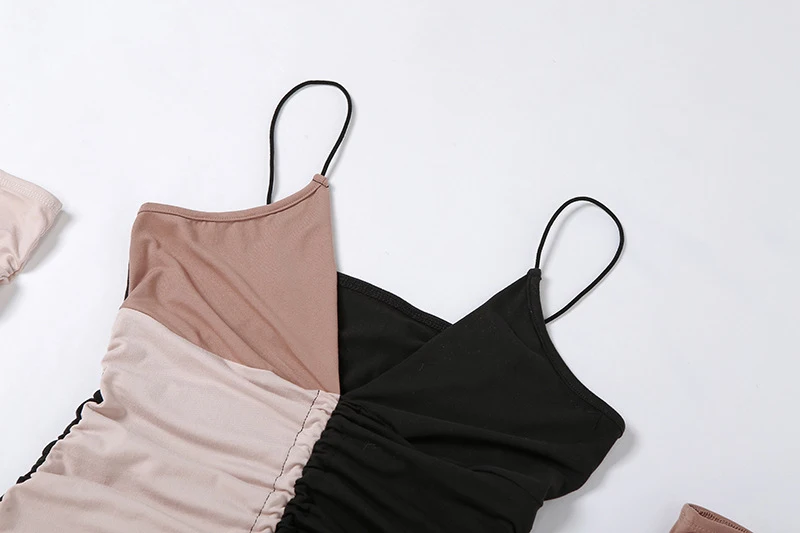 

Simenual Ruched Patchwork Party Women Dress Off Shoulder V Neck Hot Sexy Birthday Outfits Bodycon Club Long Sleeve Mini Dresses