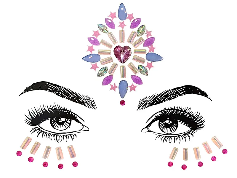 Ювелирные изделия для лица временная наклейка татуировки блестящие камни тела