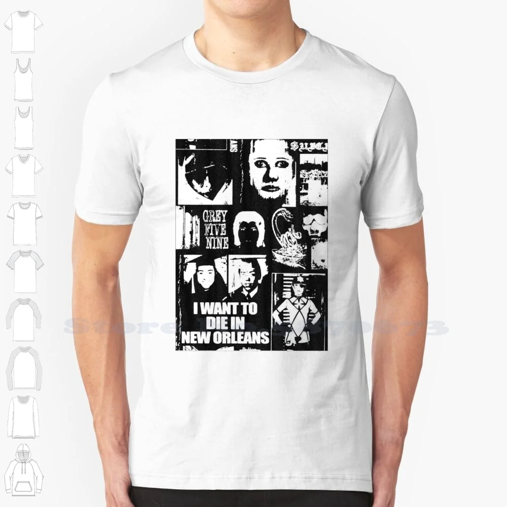 Я хочу умереть в Новом Орлеане черно-белая футболка для мужчин и женщин Ftp