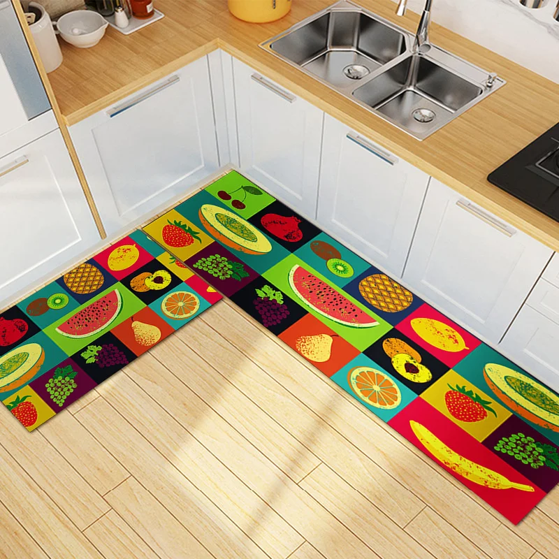kitchen floor mat long plush carpet two piece set of kitchen home water absorption and dirt resistance tapis de cuisine long free global shipping