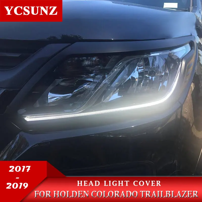 black headlight cover For Holden Colorado 2017-2019 2020 chevrolet colorado TrailBlazer 2017 2018 2019 ABS