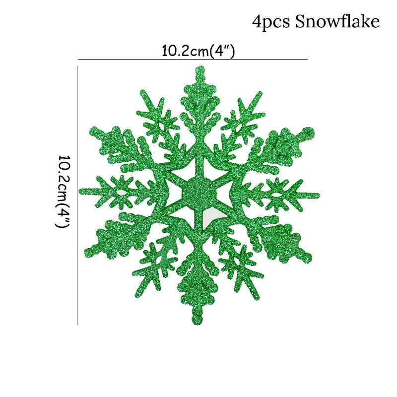 4pcs Snowflake 4/30 шт. белый Пластик поддельные Снежинка Подвески для рождественской вечеринки Подвески год Рождественская елка украшения вечерние украшения для носа - Цвет: 4pcs Snowflake