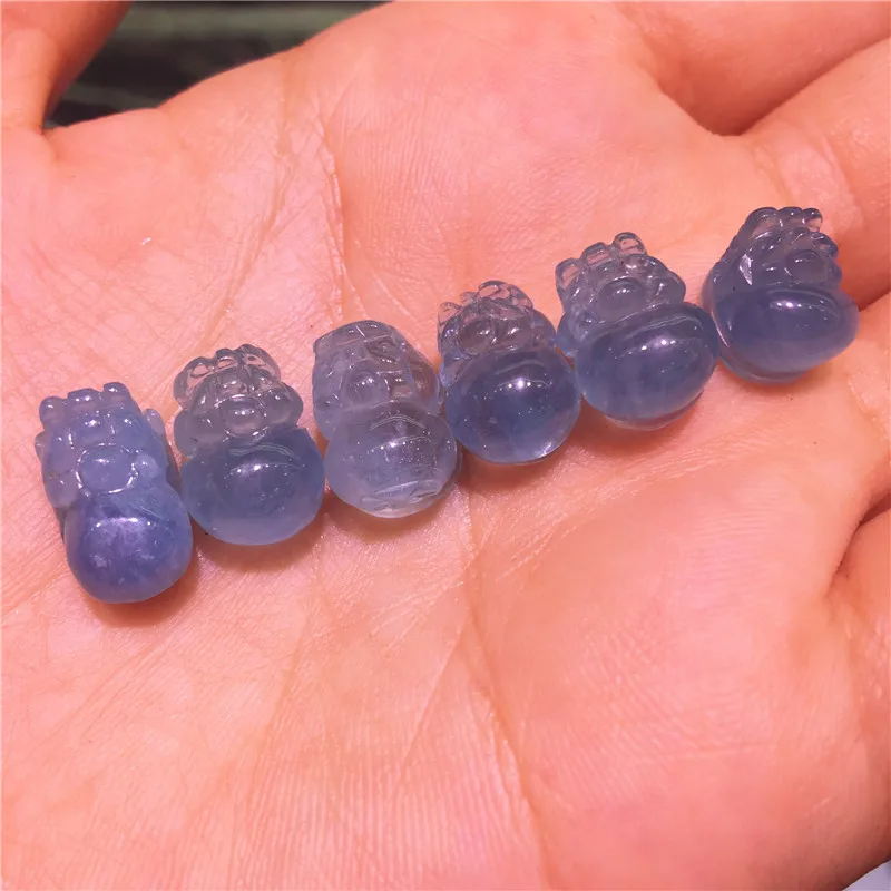 

1 шт. синий Натуральный аквамарин маленький pixiu Мини DIY кулон кольца поверхностной формы наручная цепочка модная женская с кристаллами