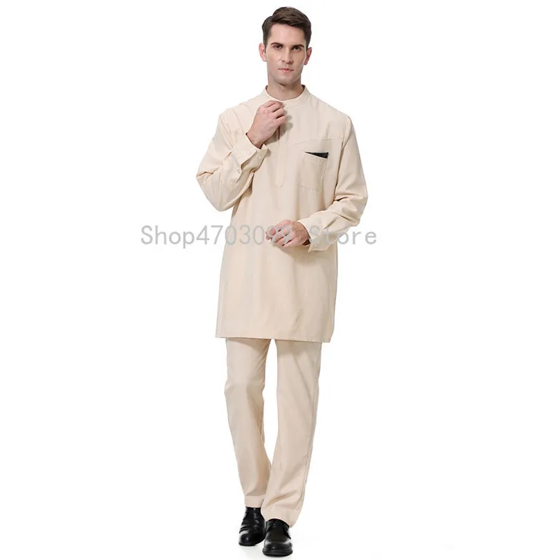 Fashion Muslim Sets islamique men turkish clothes pants muslimah wear moslim man saudi arabia muslim clothing for men