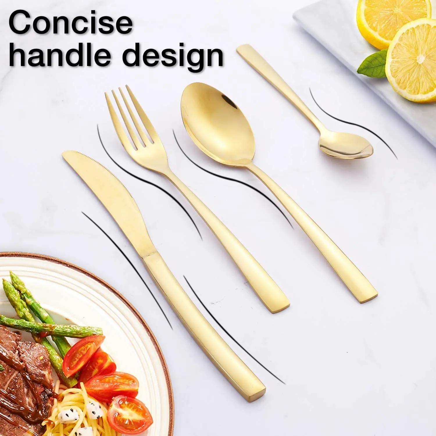 Набор золотых столовых приборов комплект из 24 нержавеющей стали ножи/вилки/ложки