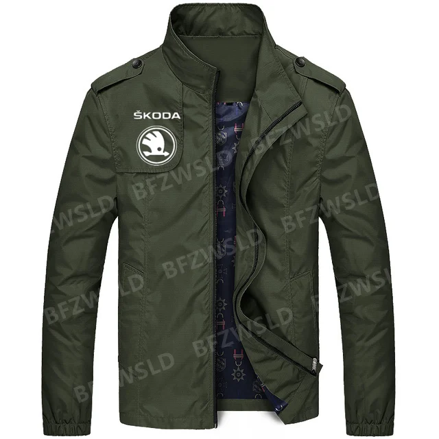 

2021 New Jackets for skoda Car Logo Print Man Casual Windbreaker Harajuku Slim Fashion Motorcycle Racing Jacket Coats Tops xf