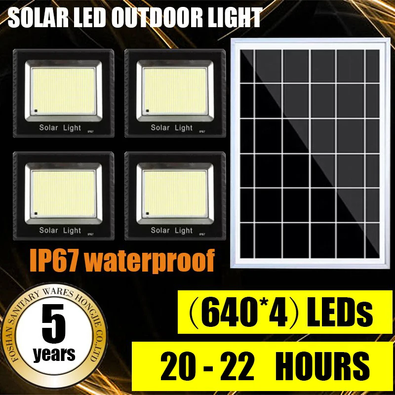 

1200W/2400W/4800W Solar LED Outdoor Street Light IP67 Waterproof Sensor Remote Control Multi-Function Highlight Lamp
