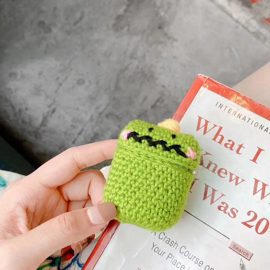3D Cute Earphone Case for Airpods Case Cartoon Knitted plush Cover for Apple Airpods 2 Case Bear Teddy Dog Rabbit Earpods Case