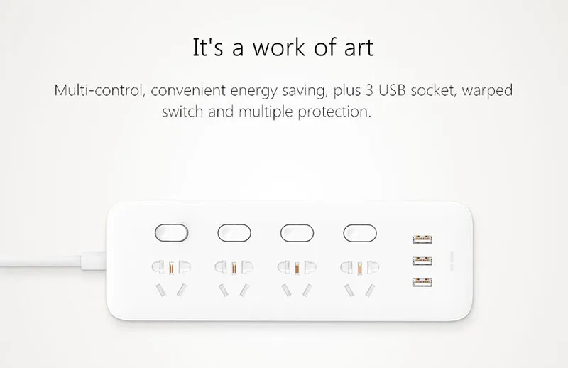 Xiao mi силовая лента 2.1A Быстрая зарядка 3 USB удлинительная розетка 6 розеток адаптер США Великобритания ЕС AU mi силовая полоса