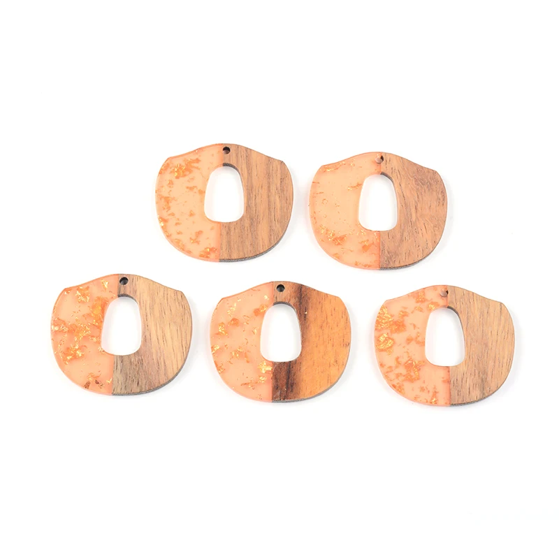 

10PC Apple Design Earrings Accessories Natural Wood & Resin Splicing Hand Made DIY Making Charms Jewelry Findings & Components