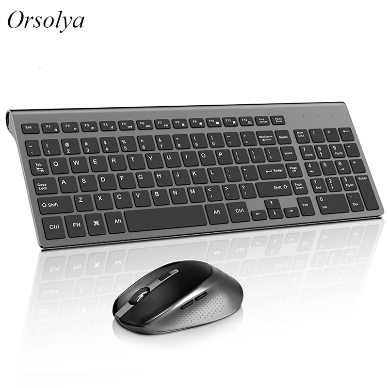 Беспроводная клавиатура и мышь набор компьютерных мышей с бесшумной кнопкой 2 4G
