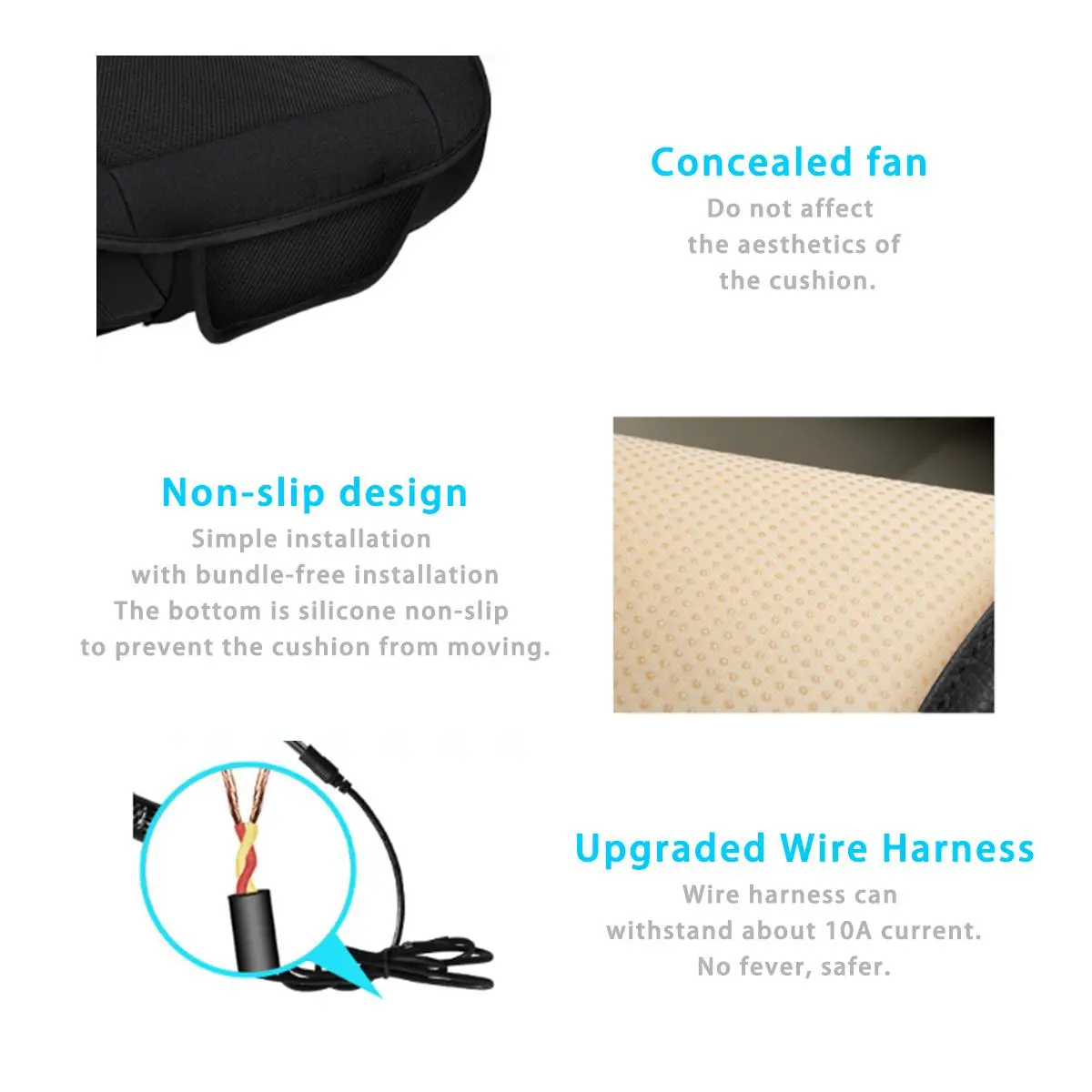 12V Summer Winter Electric Car Seat Cushion Cover Pad Hot Warm Cold Cool Cooling Air Conditioning Breathable 1 Fan Cooler Heater |