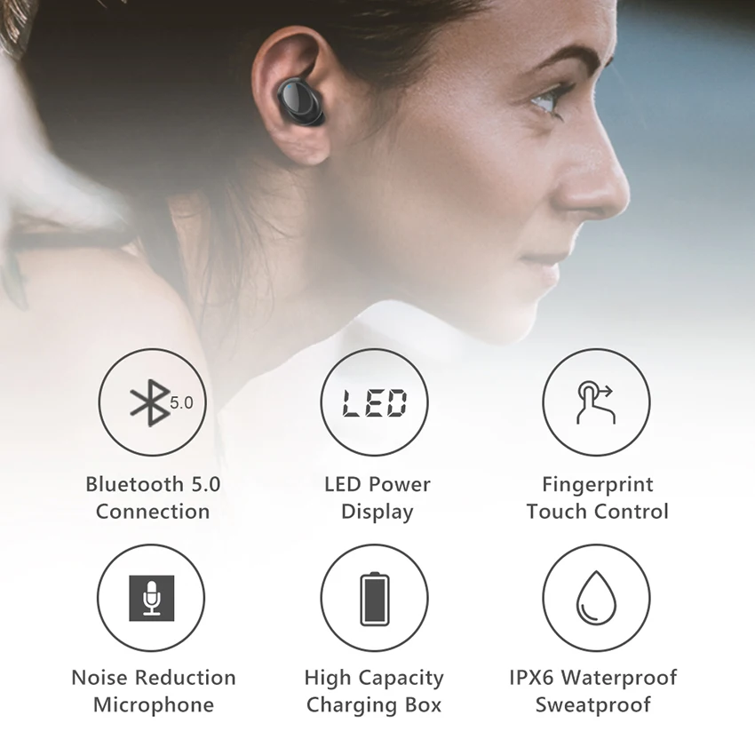 

Touch Bluetooth Wireless Earbuds TWS Smallest Wireless Earphones 8D Stereo Sports Headsets 3600mAh Charging Case LED Display