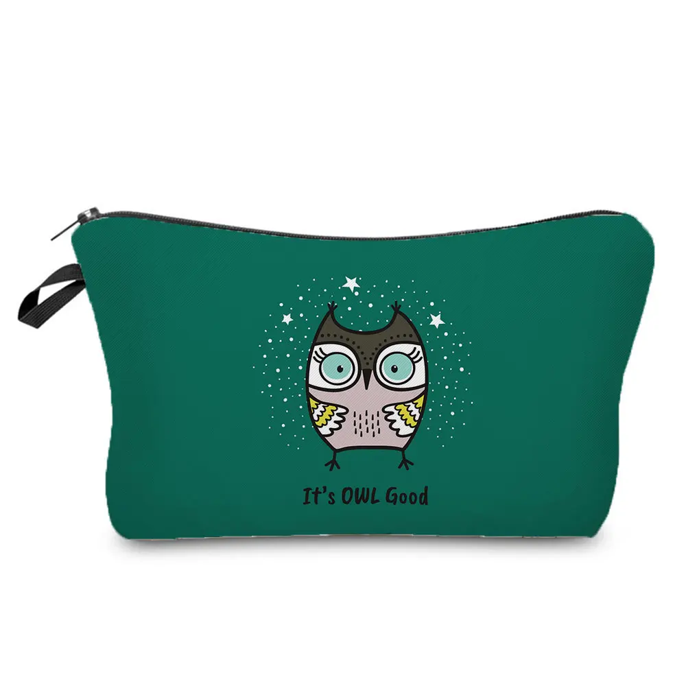 

Милый органайзер для косметики с принтом совы, детская модная популярная сумка для хранения, многофункциональная женская сумка для макияжа...